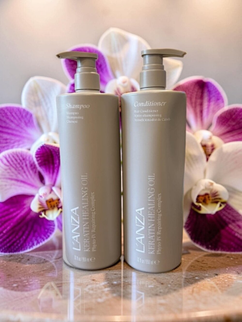 L'anza Keratin Healing Oil Shampoo Conditioner 33.8 oz